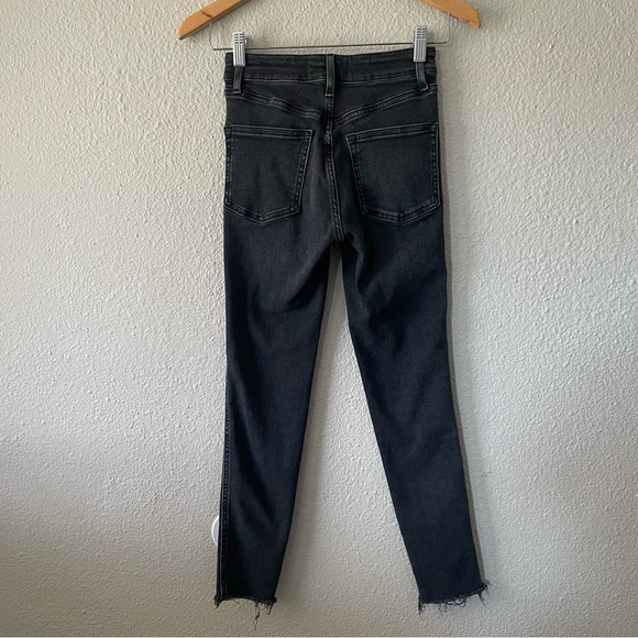 Free People We The Free Jeggings Jeans Women’s 25 Black Stretch Cropped Raw Hem - Picture 10 of 16